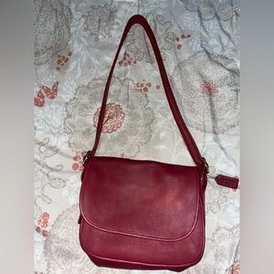 Coach red leather crossbody Patricia legacy